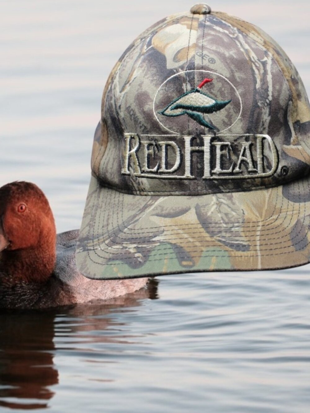 Red Head Camo Duck Hunting Baseball Cap SnapBack